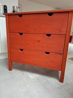 Houten Ikea ladekastje roodbruin, in het echt minder fel, Ophalen, 50 tot 100 cm, Zo goed als nieuw, 3 of 4 laden