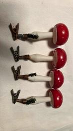 Vintage antieke kerstbal, paddenstoel op knijper, Diversen, Kerst, Ophalen of Verzenden, Zo goed als nieuw