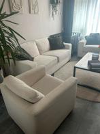 Cremekleurige bankstel: 2- en 3-zits + fauteuil, Huis en Inrichting, Ophalen, 150 tot 200 cm, Tweepersoons, 75 tot 100 cm