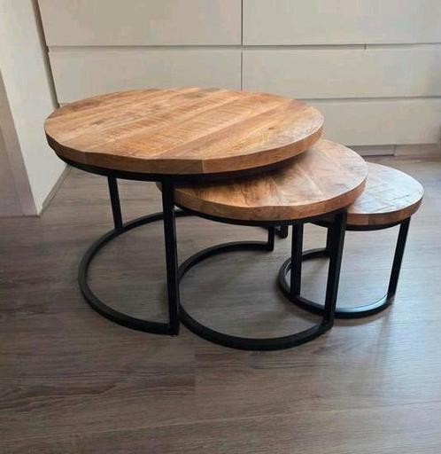 Salontafels salon tafel set mango hout mangohout NIEUW, Huis en Inrichting, Tafels | Salontafels, Nieuw, Rond, Overige houtsoorten