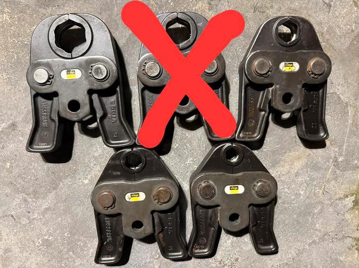 Viega persbekken set 15-18-22-35 voor de grote tang, Doe-het-zelf en Verbouw, Gereedschap | Machine-onderdelen en Toebehoren, Gebruikt