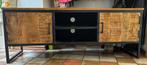 Tv kast mango hout met staal, Ophalen of Verzenden, Zo goed als nieuw, Metaal, Minder dan 100 cm