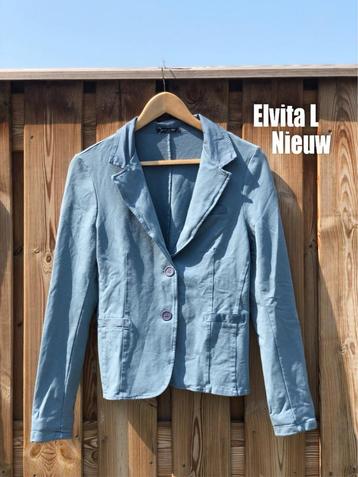Nieuwe Jersey blazer jasje van Elvira maat L denim blauw beschikbaar voor biedingen