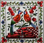 Dienblad met tegeltableau met 9 tegels van vogels, Ophalen of Verzenden