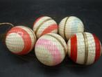 Oud netje met 5 celluloid balletjes, Antiek en Kunst, Ophalen of Verzenden