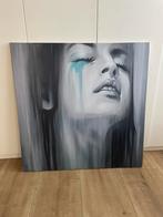 Geschilderd canvas 100x100 cm, Huis en Inrichting, Woonaccessoires | Schilderijen, Tekeningen en Foto's, Ophalen, Gebruikt, Schilderij