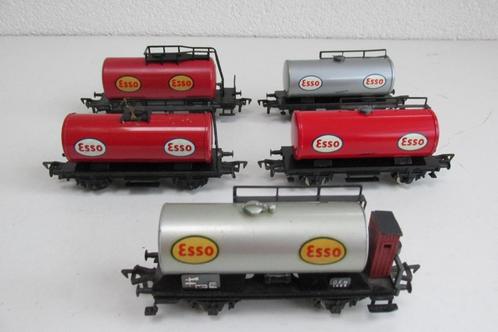 2 x fleischmann esso ketelwagons zilver en rood, Hobby en Vrije tijd, Modeltreinen | H0, Gebruikt, Wagon, Gelijkstroom, Fleischmann