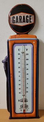 Garage oranje zwart XXL thermometer van metaal wanddecoratie