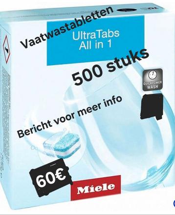 Miele UltraTabs All in 1 - 500 stuks - Vaatwastabletten beschikbaar voor biedingen