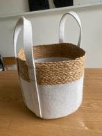 Mand van vilt en riet /Hoogte  30 cm - Ø30cm, Huis en Inrichting, Woonaccessoires | Schalen en Manden, Ophalen, Mand, Rond, Nieuw