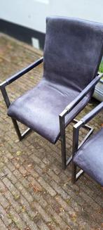 3 stuks buisframe stoel echt leer design, Ophalen, Gebruikt, Leer, Drie