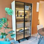 NIEUW: Xooon Vitrinekast Modali 96 Cm Natural, Ophalen, Met deur(en), Eikenhout, Modern, Scandinavisch