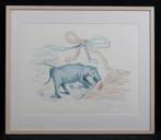 Helen Frik - Wildebeesten - ingelijste litho, Ophalen of Verzenden