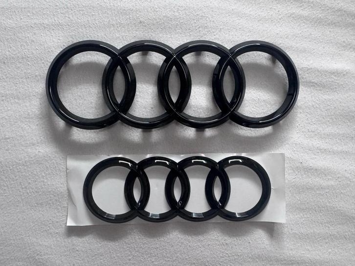 Zwarte Audi Logo Set – Glans Zwart, Auto-onderdelen, Klein materiaal, Audi, Nieuw, Ophalen of Verzenden