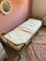 Rotan peuterbed inclusief matras, 70 tot 85 cm, Zo goed als nieuw, Matras, 140 tot 160 cm