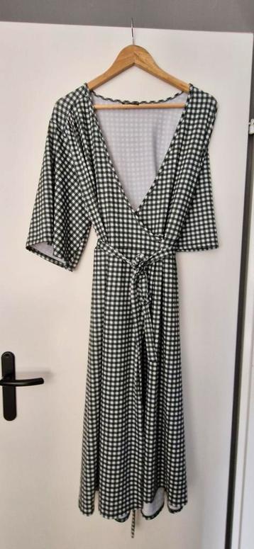 Lady V Groen/Wit Geruite Wikkeljurk XXL beschikbaar voor biedingen