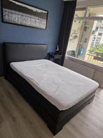 2-persoonsbed (twijfelaar), Huis en Inrichting, Slaapkamer | Bedden, Ophalen, Gebruikt, Zwart, 140 cm