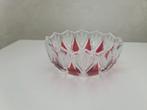 Vintage glazen schaaltje - VMC Reims, fruitschaal rood glas, Ophalen of Verzenden, Zo goed als nieuw, Rechthoekig, Glas