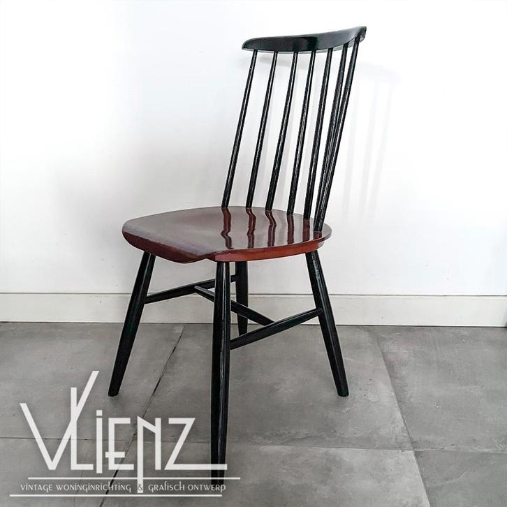Vintage houten spijlenstoel Tapiovaara stoel, Huis en Inrichting, Stoelen, Gebruikt, Eén, Hout, Zwart, Ophalen