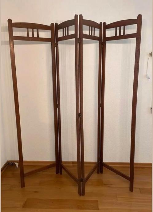 Vintage Houten Kamerscherm / Room Divider 4-Panelen, Huis en Inrichting, Woonaccessoires | Kamerschermen, Zo goed als nieuw, Ophalen