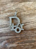 Dior Hanger met crystalletjes, Sieraden, Tassen en Uiterlijk, Kettingen, Gebruikt, Ophalen of Verzenden, Zilver, Overige materialen