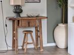 Landelijk sober en stoer sidetable elmwood, Huis en Inrichting, Tafels | Sidetables, Ophalen, Zo goed als nieuw, 25 tot 50 cm