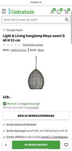 Light & Living Hanglamp Meya - Zwart, Huis en Inrichting, Ophalen of Verzenden, Zo goed als nieuw, Metaal, 50 tot 75 cm