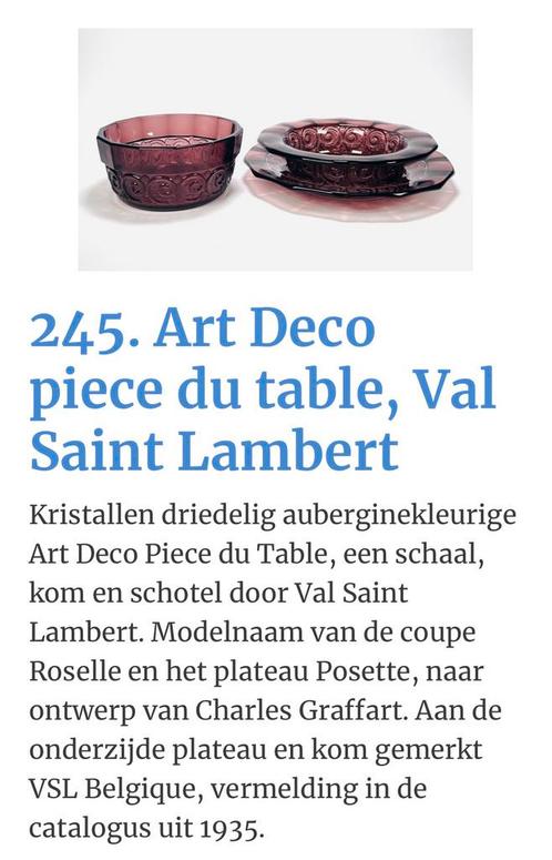 Kristallen Art Deco set Val Saint Lambert, Antiek en Kunst, Antiek | Glas en Kristal, Ophalen of Verzenden