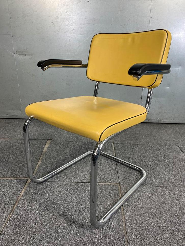 cantilever stoel met armleuningen, Huis en Inrichting, Stoelen, Gebruikt, Vijf, Zes of meer stoelen, Metaal, Overige kleuren, Ophalen