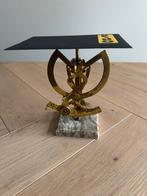 Antieke bilaterale postweegschaal op marmeren voet, Ophalen