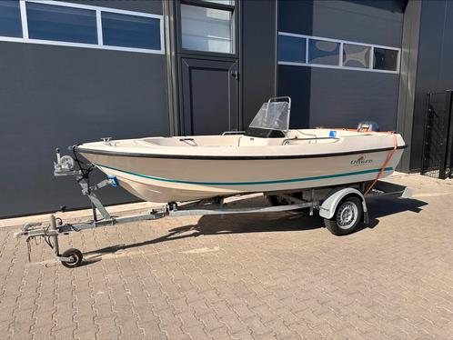 Mooie Uttern consoleboot met 9.9 pk yamaha en trailer, Watersport en Boten, Vis- en Consoleboten, Zo goed als nieuw, Tot 10 pk