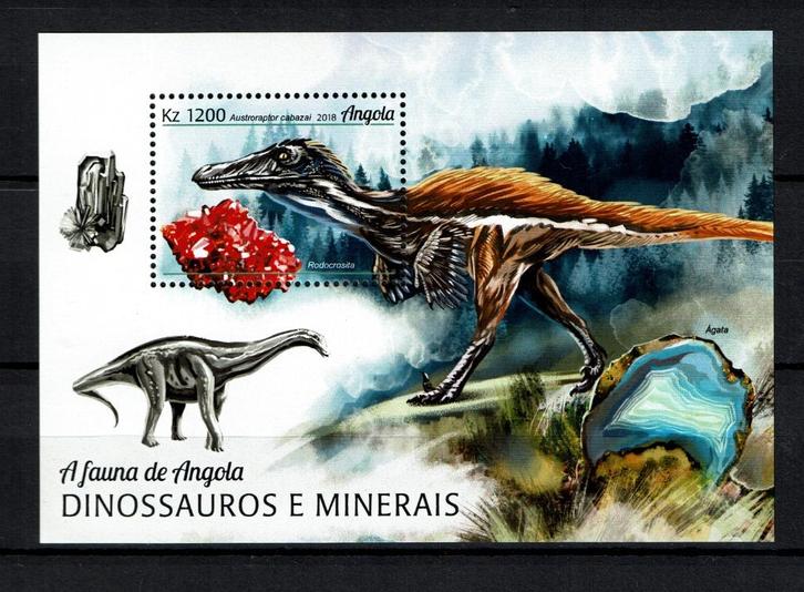 angola 2018 pf blok dinosaurussen prehistorie, Postzegels en Munten, Postzegels | Thematische zegels, Postfris, Dier of Natuur