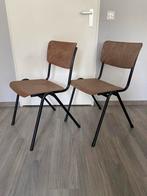 Vintage Schoolstoelen - Set van 2, Huis en Inrichting, Stoelen, Ophalen, Gebruikt, Twee, Bruin