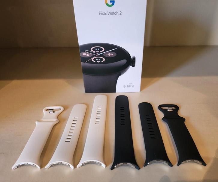 Google Pixel Watch bandjes wit en zwart (Obsidian), Sieraden, Tassen en Uiterlijk, Smartwatches, Zo goed als nieuw, Android, Wit