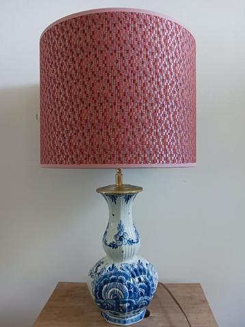 Delfts Blauwe vaaslamp met handgemaakte lampenkap 30 cm beschikbaar voor biedingen