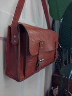 Vintage Bruine Leren Schoudertas, Verzenden, Gebruikt, Bruin, Schoudertasje