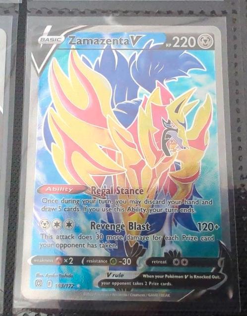 Zamazenta V, Hobby en Vrije tijd, Verzamelkaartspellen | Pokémon, Zo goed als nieuw, Losse kaart, Ophalen of Verzenden