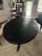 Ovale eettafel 220 cm – visgraat blad zwart matrix onderstel, Ophalen, Gebruikt, 100 tot 150 cm, 200 cm of meer