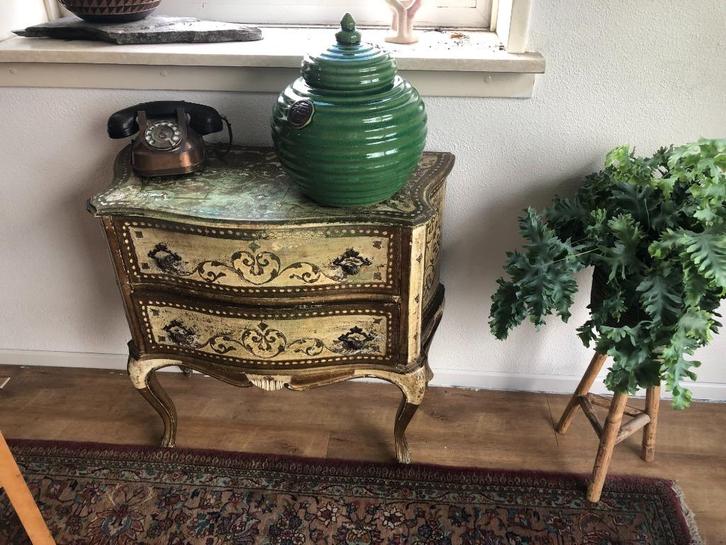 Groene keramieken pot met deksel, Antiek en Kunst, Antiek | Keramiek en Aardewerk, Ophalen of Verzenden