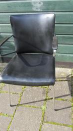 Vintage chroom buizenframe (bureau) stoel met skai bekleding, Metaal, Gebruikt, Vintage, Eén