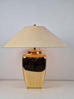 Vintage Asia Fitz tafellamp bladgoud Germany 1980 Japandi, Japandi, Ophalen of Verzenden, N, Metaal