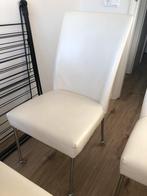 6 leren eetkamerstoelen, Huis en Inrichting, Stoelen, Ophalen, Gebruikt, Wit, Leer