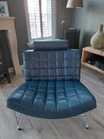 Leolux Volare blauw leer, Ophalen, Gebruikt, Minder dan 75 cm, Leer