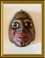 Oud handgeschilderd muurmasker: Peru, Mexico, Inca, Antiek en Kunst, Ophalen of Verzenden