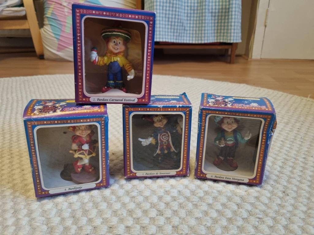 Vintage in doos Efteling Pardoezen beeldjes - set van 4, Verzamelen, Poppetjes en Figuurtjes, Gebruikt, Efteling, M, Ophalen of Verzenden