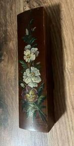 Antieke houten doosje beschilderd met bloemen, Antiek en Kunst, Curiosa en Brocante, Ophalen of Verzenden