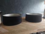 2 grote velours zwarte lampenkappen, Huis en Inrichting, Lampen | Lampenkappen, Ophalen, Gebruikt, Zwart, Rond