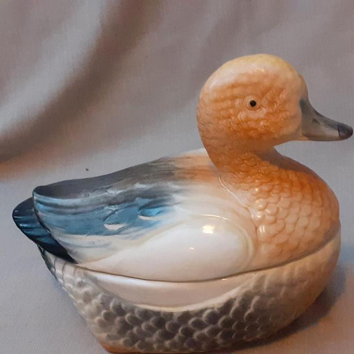 Terrine mandarijneend, eend. Michel Caugant?, Antiek en Kunst, Curiosa en Brocante, Ophalen of Verzenden