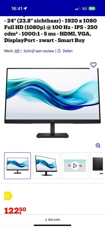 HP 24" Full HD IPS Monitor - 100Hz nieuw in doos! beschikbaar voor biedingen