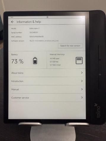 E-Reader TOLINO Epos 2 8GB Black 2 beschikbaar voor biedingen